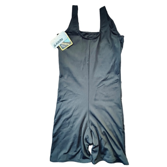 Sporti Lia Chlorine Resistant Black Tank One Piece Leotard Swimsuit Woman’s 8 - Picture 4 of 5